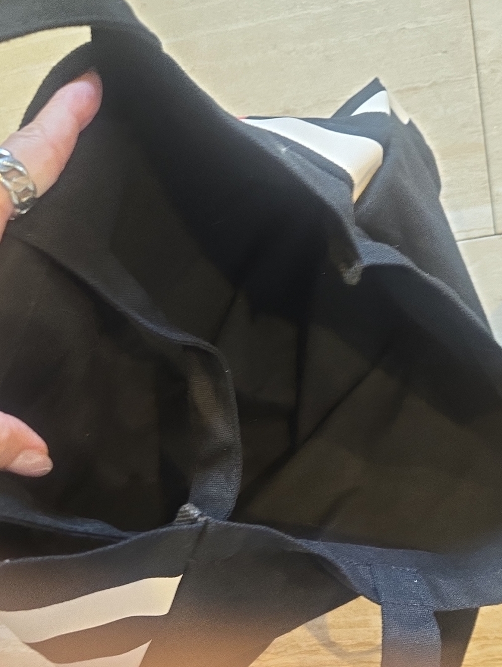 Sephora Black/White Striped Lipstick Tote Bag - Picture 8 of 8